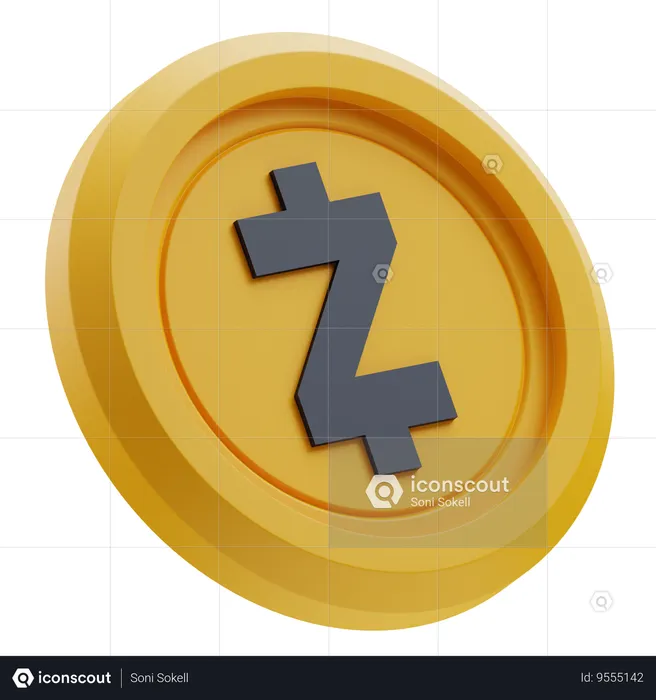 Zcash Cryptocurrency  3D Icon