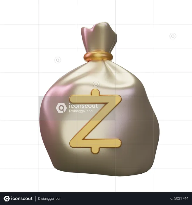 Zcash Money Sack  3D Icon