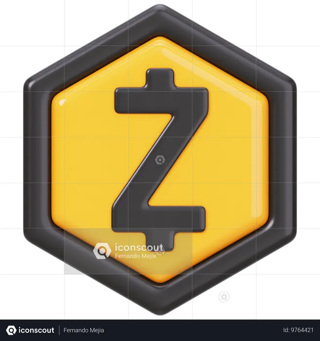 Insignia de Zcash (ZEC)  3D Icon