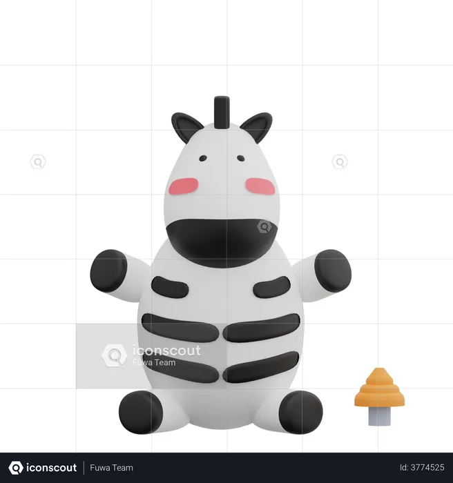 Zebra  3D Illustration