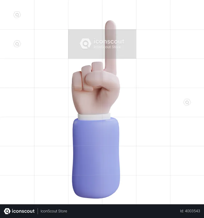 Zeigen Sie mit dem Finger auf die Hand  3D Icon