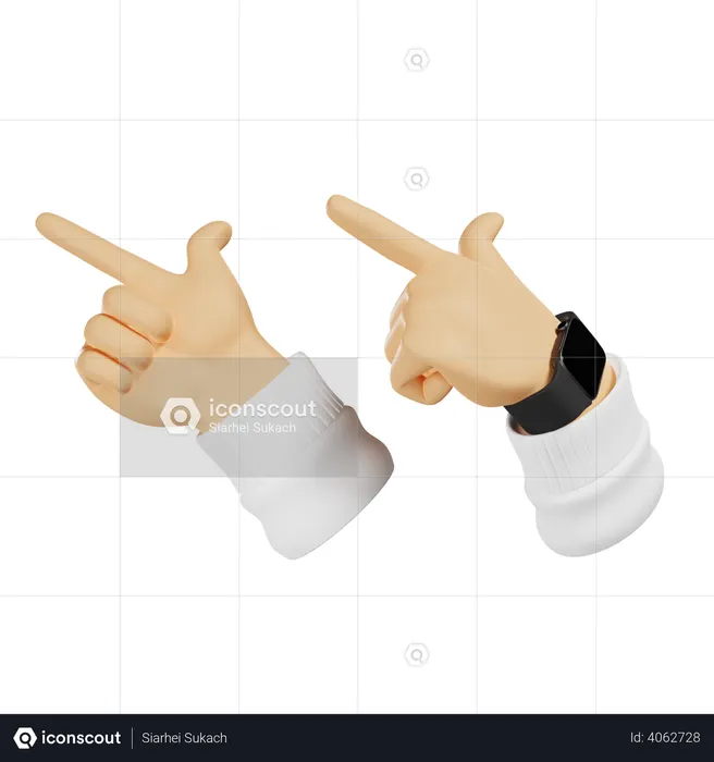 Zeiger auf die linke Handbewegung  3D Icon