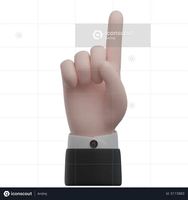 Zeigt nach oben Hand Handbewegungen  3D Icon