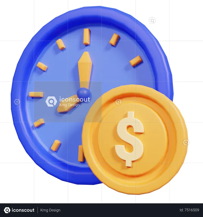 Zeit Geld  3D Icon