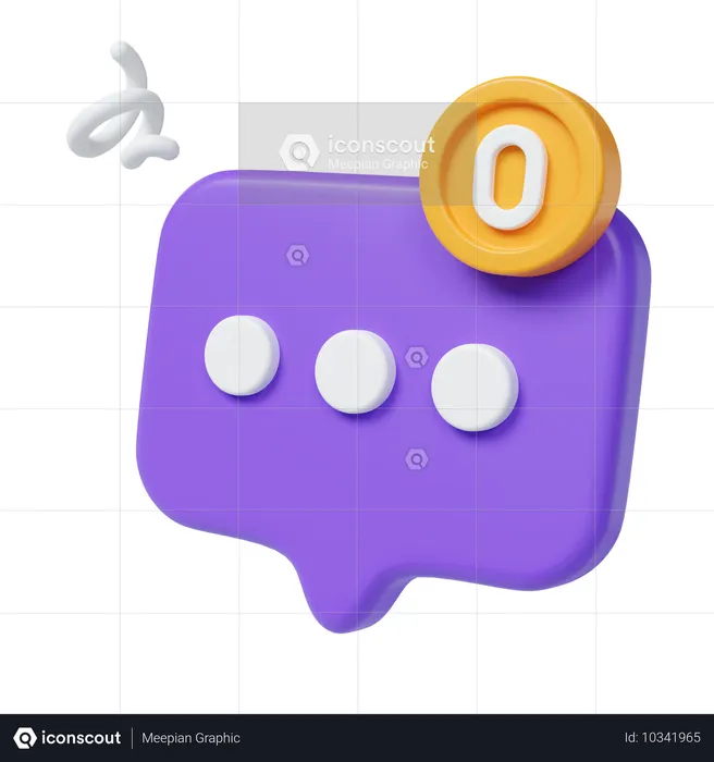 Zero Message  3D Icon