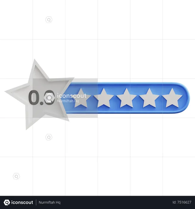 Zero Of Five Star Rating  3D Icon