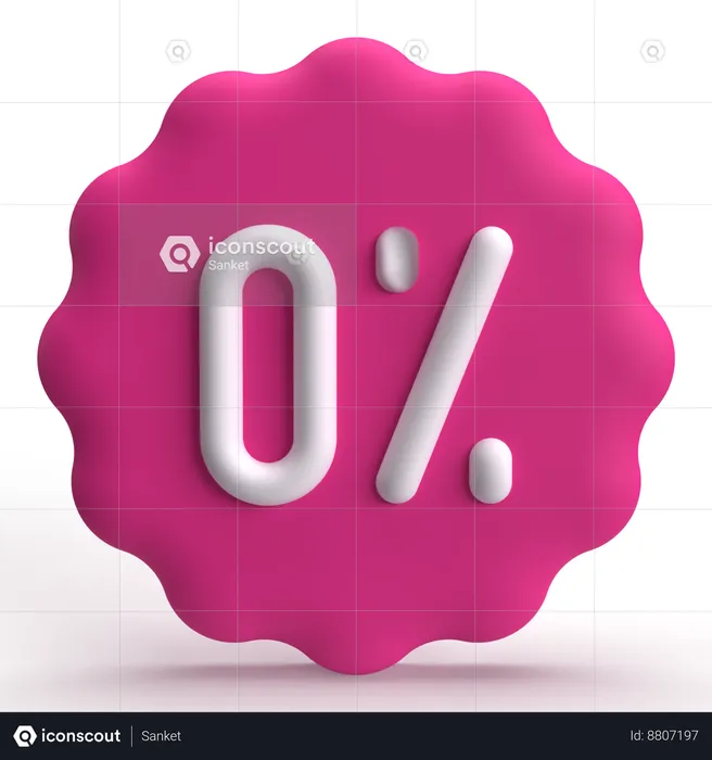 Zero Percent  3D Icon