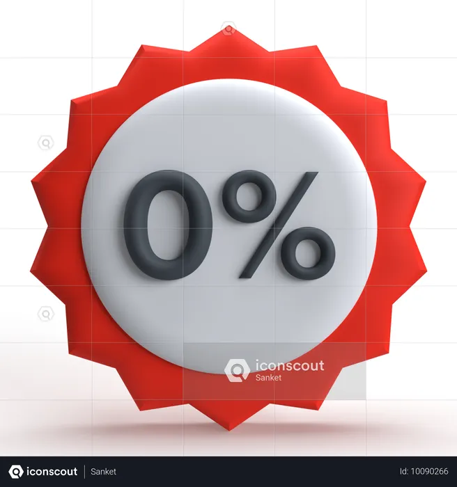 0%割引  3D Icon