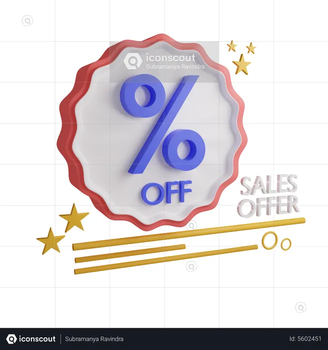 Zero Percentage Off  3D Icon