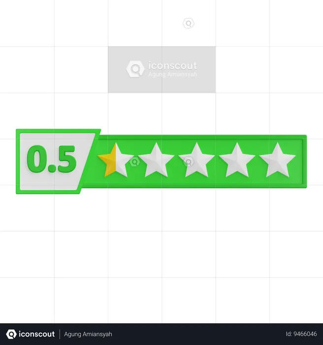 Zero Points Five Star Rating  3D Icon