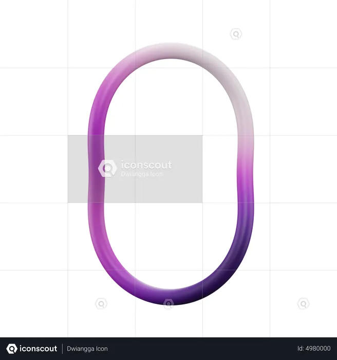 Zero Ring Shape  3D Icon