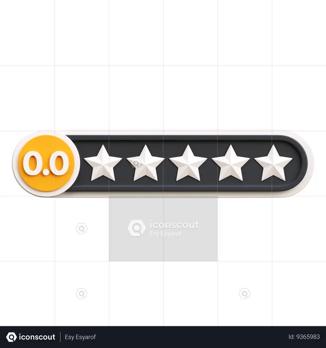 Zero Star Rating  3D Icon