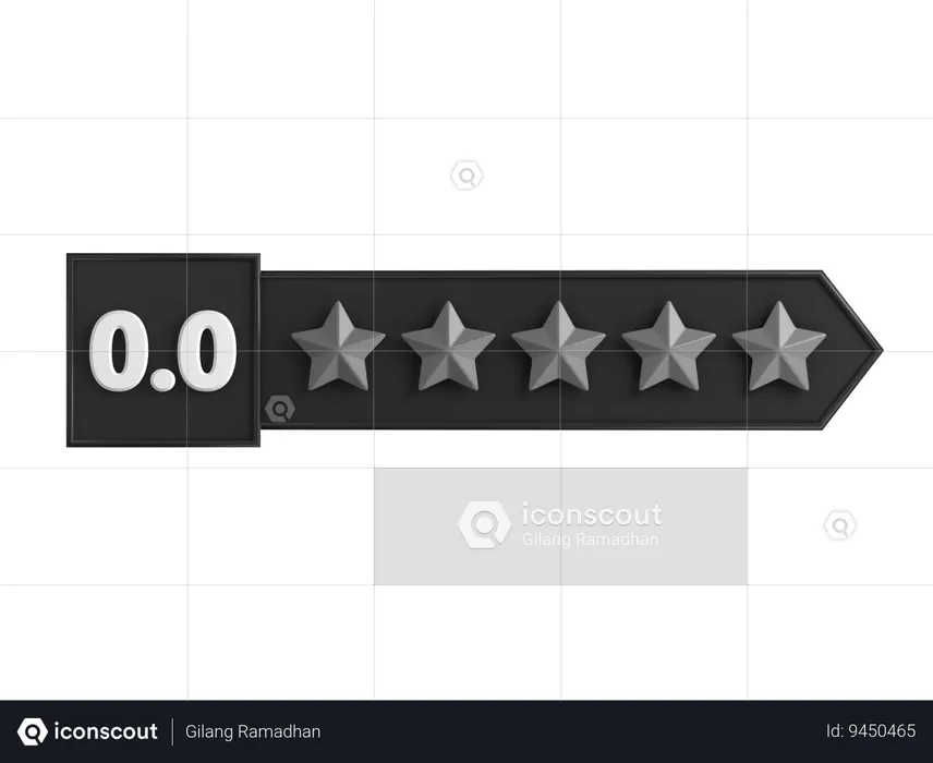 Zero Star Rating Label  3D Icon