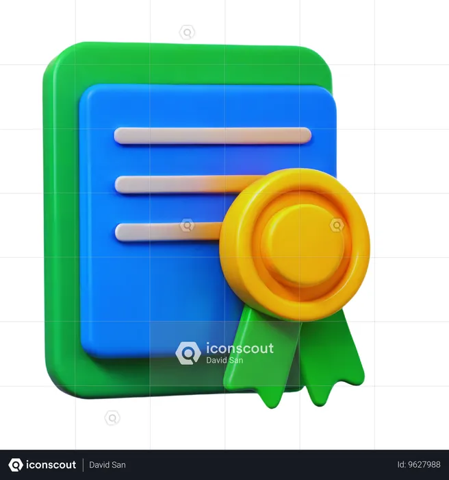 Zertifikat  3D Icon