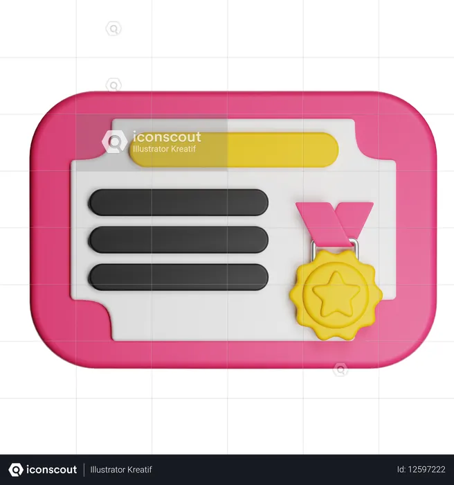 Zertifikat  3D Icon