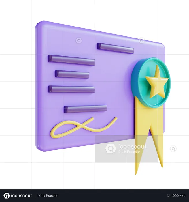Zertifikat  3D Icon