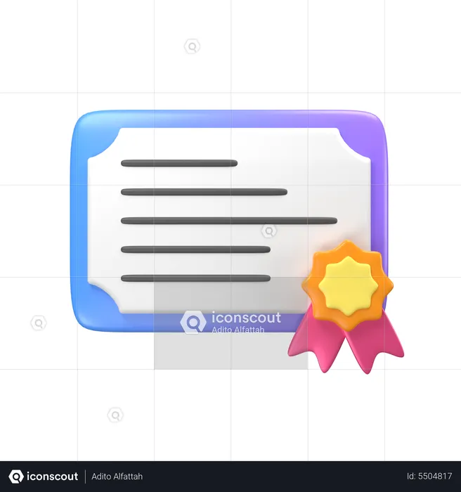 Zertifikat  3D Icon