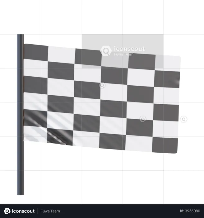 Zielflagge  3D Illustration