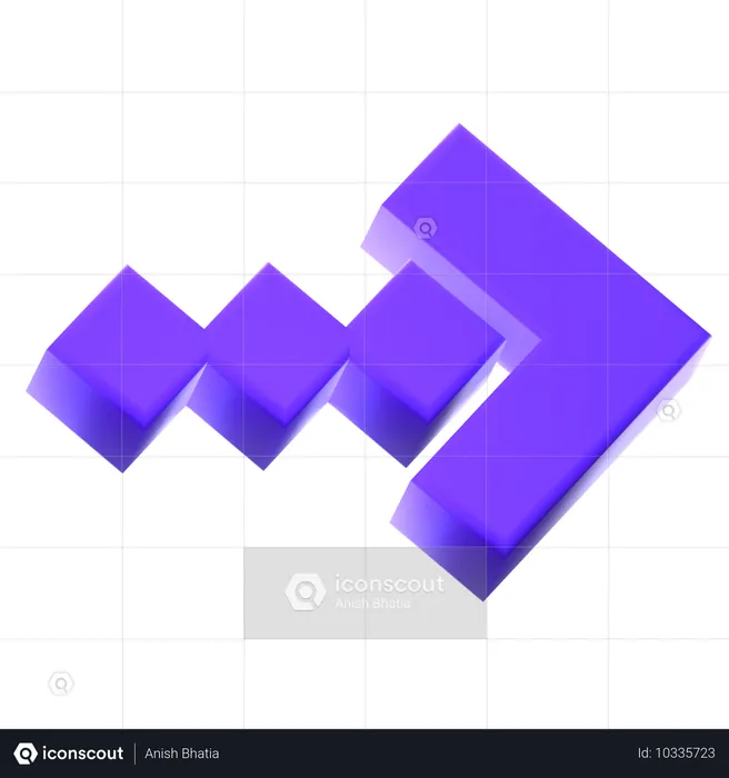 Zigzag a la derecha  3D Icon