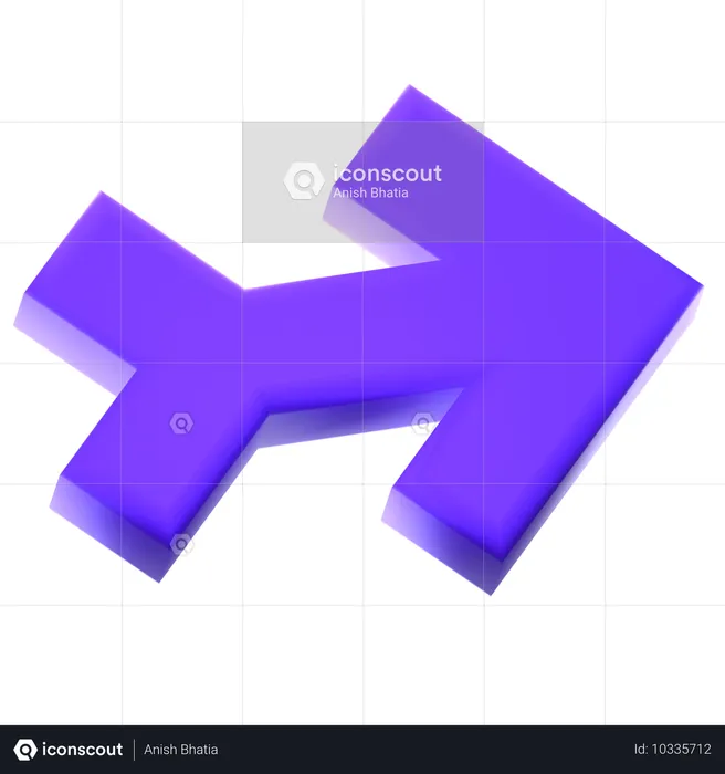 Zigzaguer à droite  3D Icon