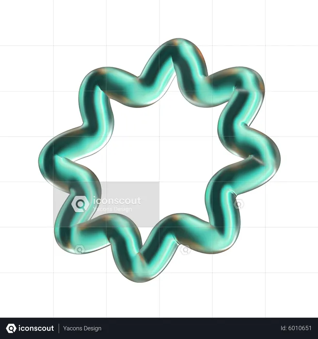 Zigzag Torus Abstract Shape  3D Icon