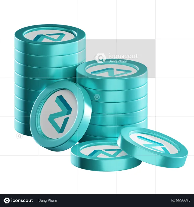 Zil Coin Stacks  3D Icon