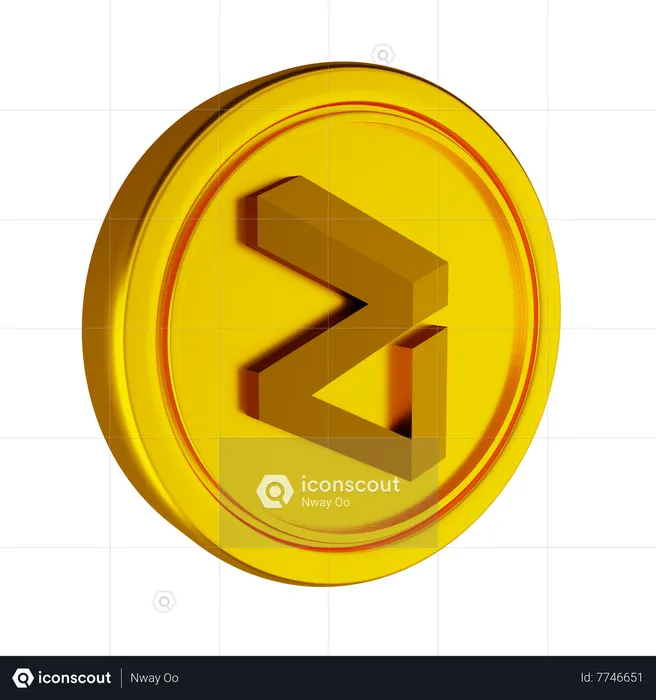 Zilliqa Crypto Coin  3D Icon