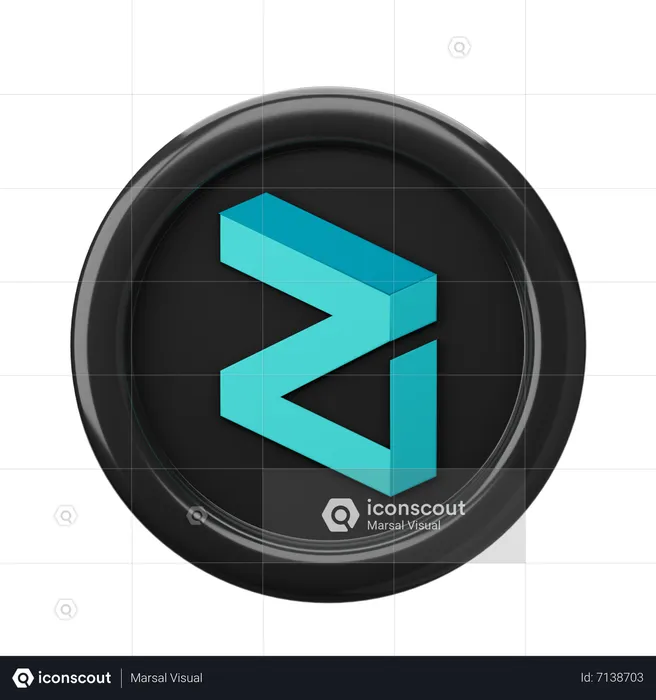 Zilliqa ZIL Coin  3D Icon