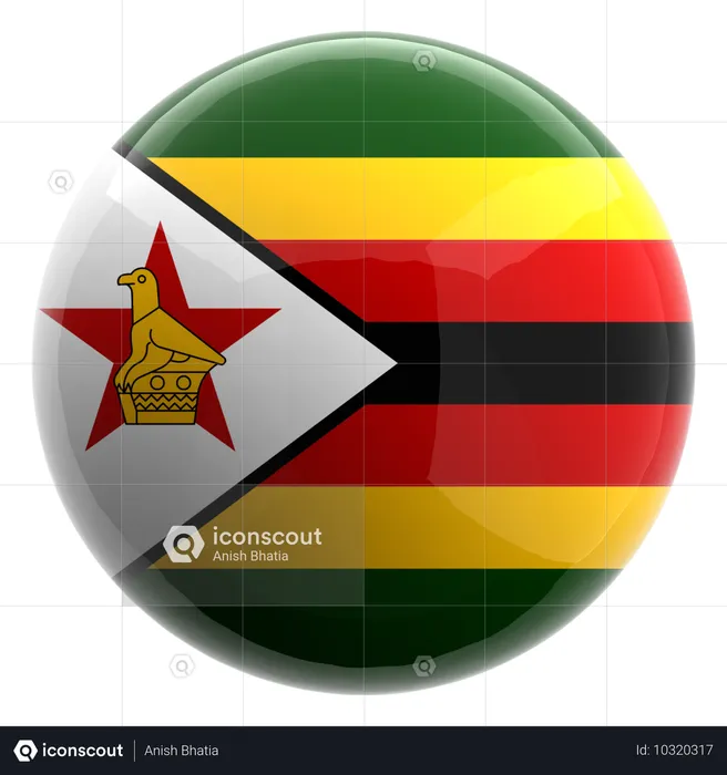 Zimbábue Flag 3D Icon