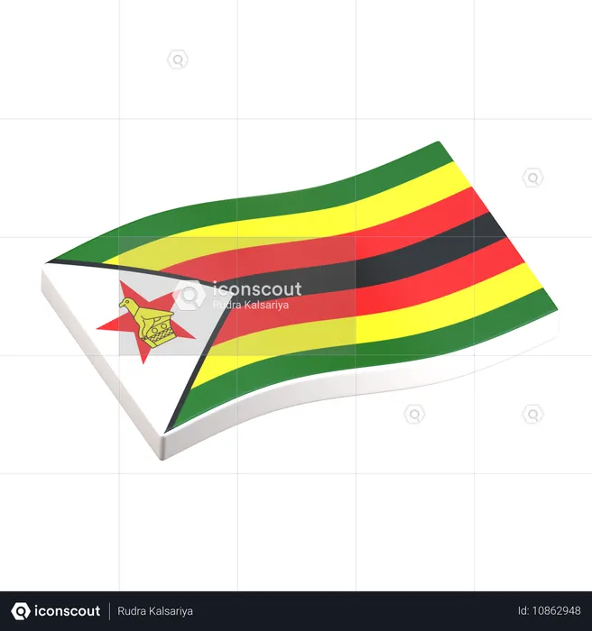 Zimbabwe Flag 3D Icon