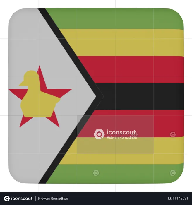 Zimbabwe Flag 3D Icon