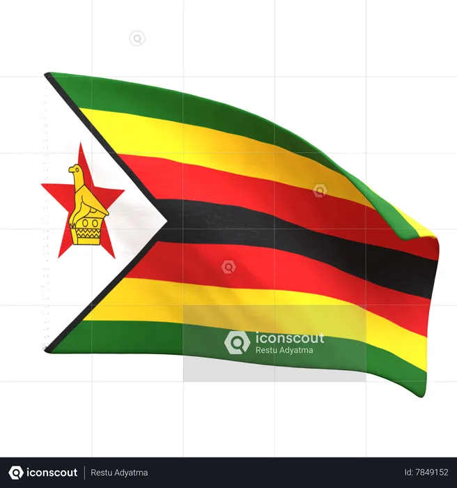 Zimbabwe Flag Flag 3D Icon