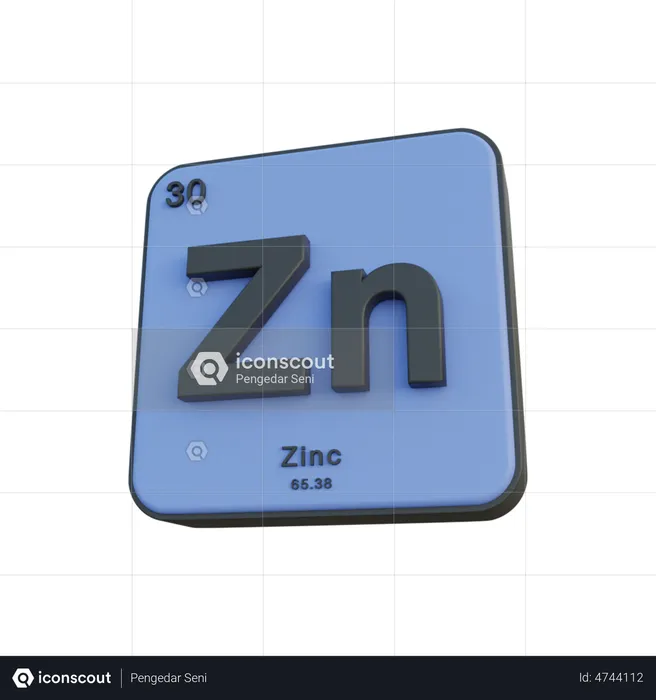 Zinc  3D Illustration