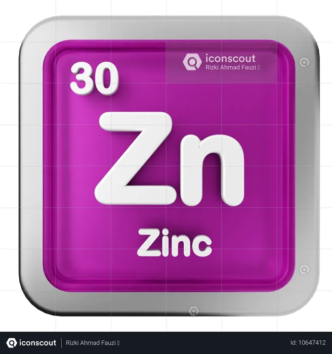 Zink-Periodensystem  3D Icon