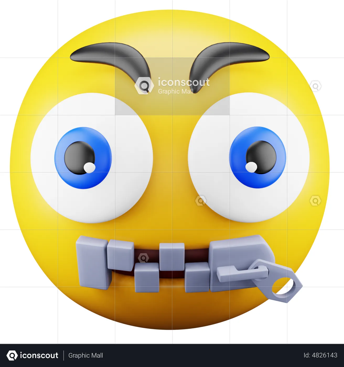 Zip Emoji Emoji 3D Icon download in PNG, OBJ or Blend format