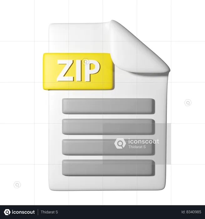 Zip File  3D Icon