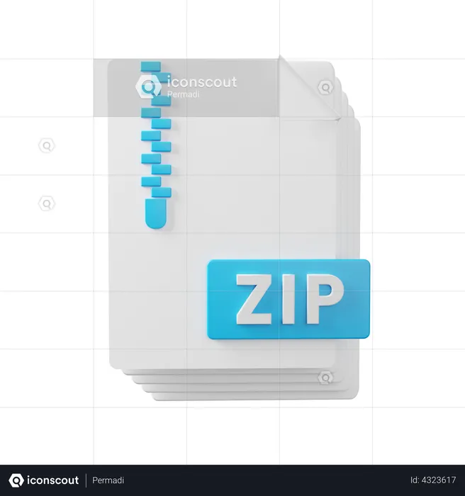 Zip File  3D Illustration