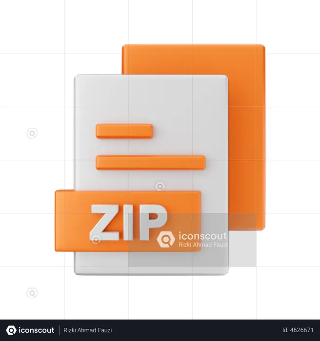 Zip File  3D Illustration