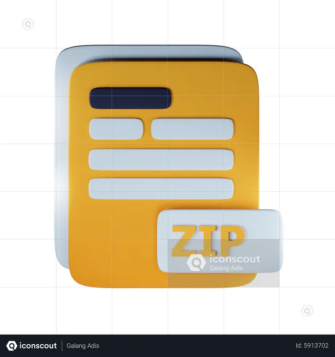 Zip file extension  3D Icon