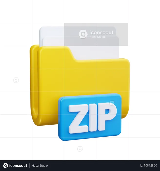 ZIPフォルダ  3D Icon