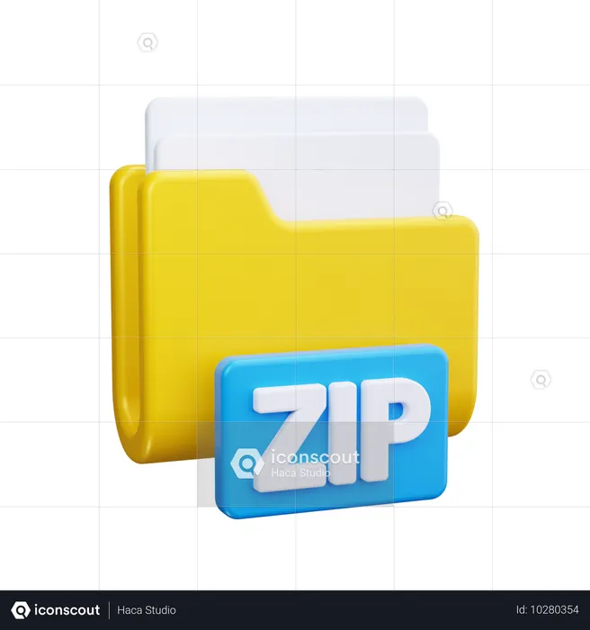 Zip Folder  3D Icon