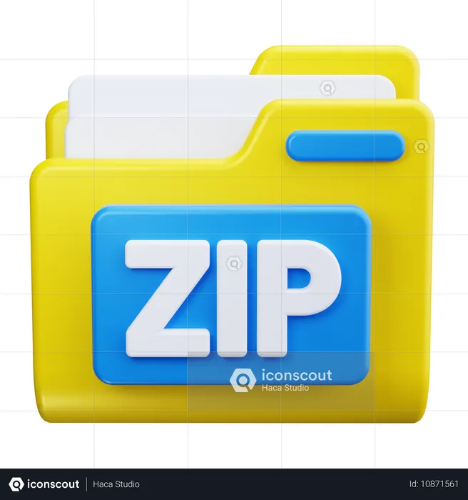 Zip Folder  3D Icon