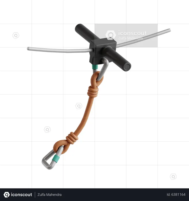 Zip Line  3D Icon