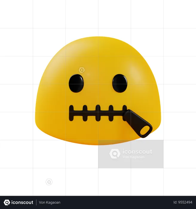 Zíper boca rosto Emoji 3D Icon