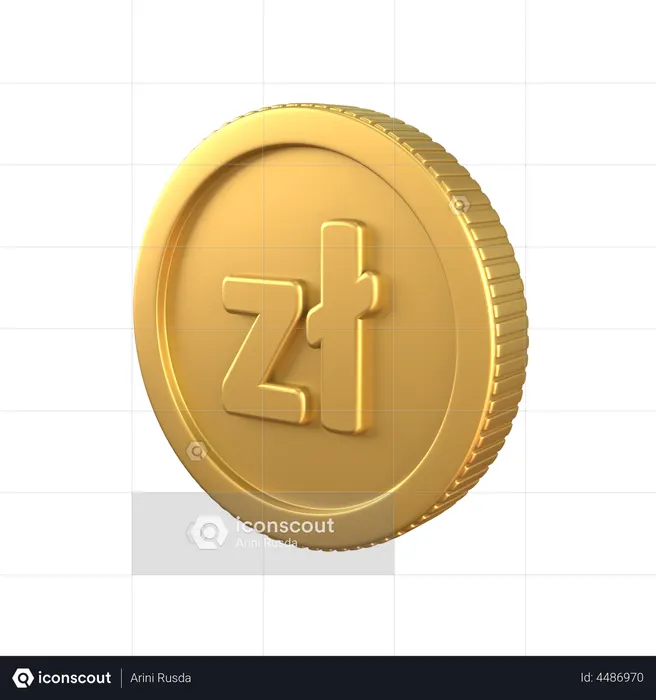 Zloty Gold Coin  3D Icon