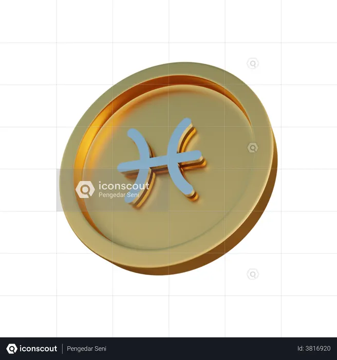 Zodiac Pisces  3D Illustration