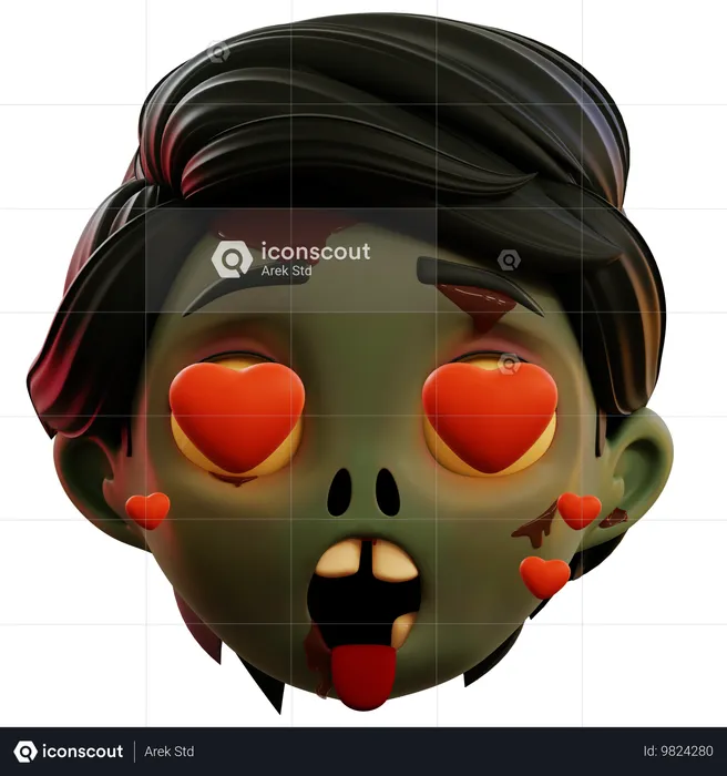 Zombie amor emoji Emoji 3D Icon