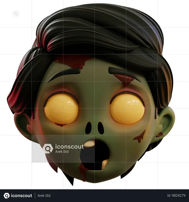 Zombi asustado emoji Emoji 3D Icon