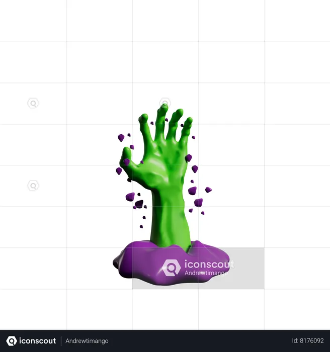 Zombie Hand  3D Icon