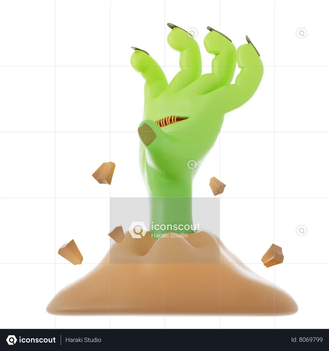 Zombie Hand  3D Icon